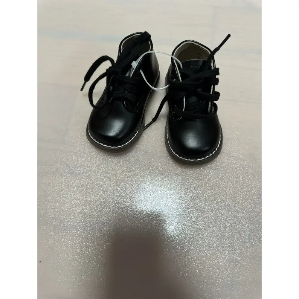 Footmates Black Leather Baby Toddler Shoes Size 2.5 Model 7792 